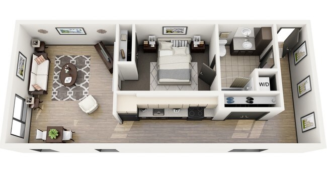 1x1 Open E 517 floor plan